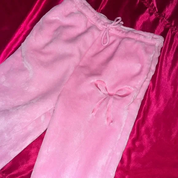Pink bow jogger sweatpants - Picture 3 of 4